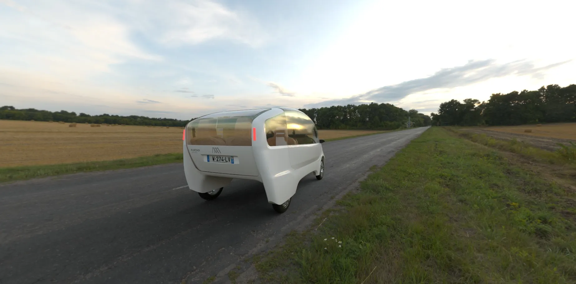 Le Ulive sur la route au coucher du soleil